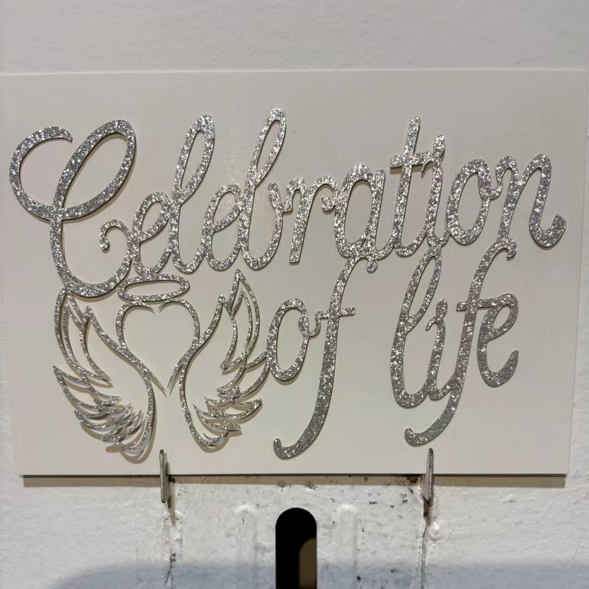 Happy Birthday In Heaven,Celebration Of Life Cake Topper For Birthday,Anniversary,Funeral,In Loving Memory, Funeral Decor,Silver