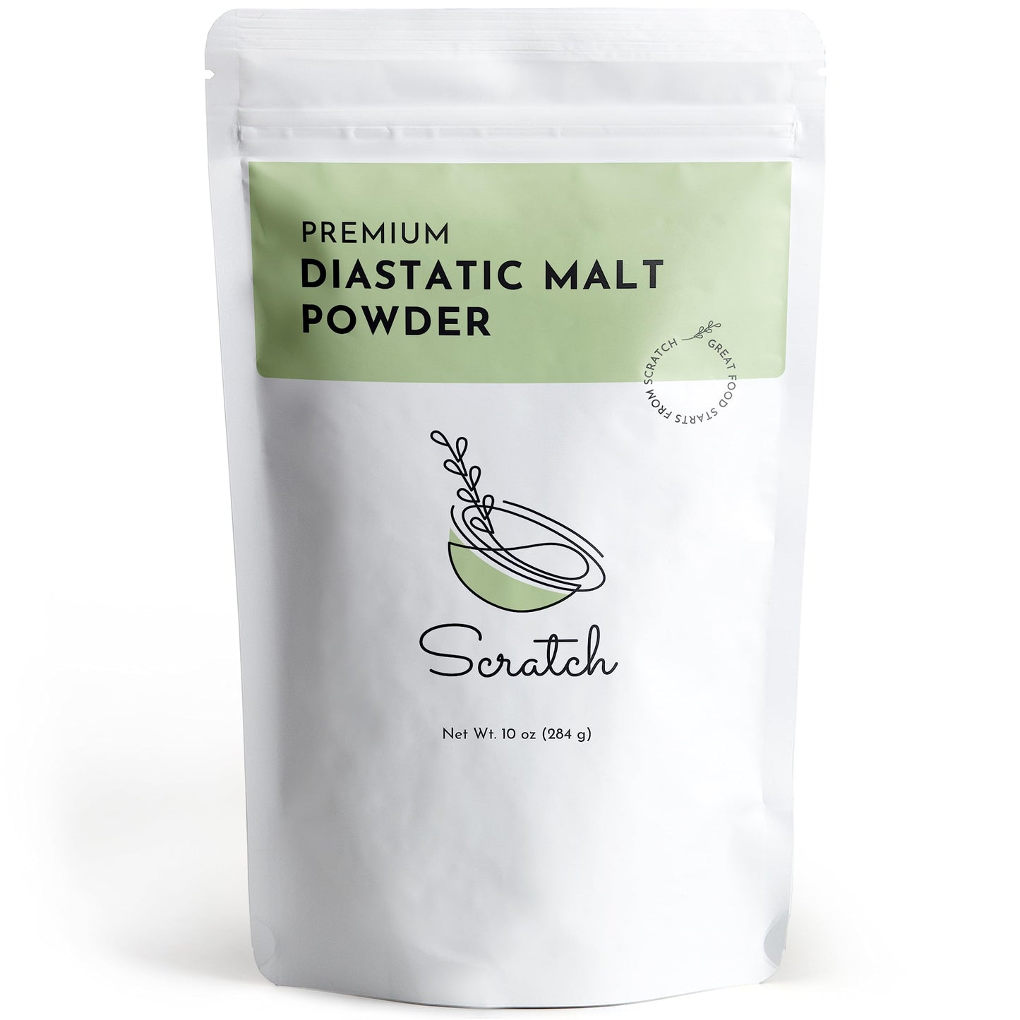 Scratch Diastatic Malt Powder For Baking - (10Oz) Dried Barley Malt For Baking Bread - Bread Improver - Premium Baking Ingredien