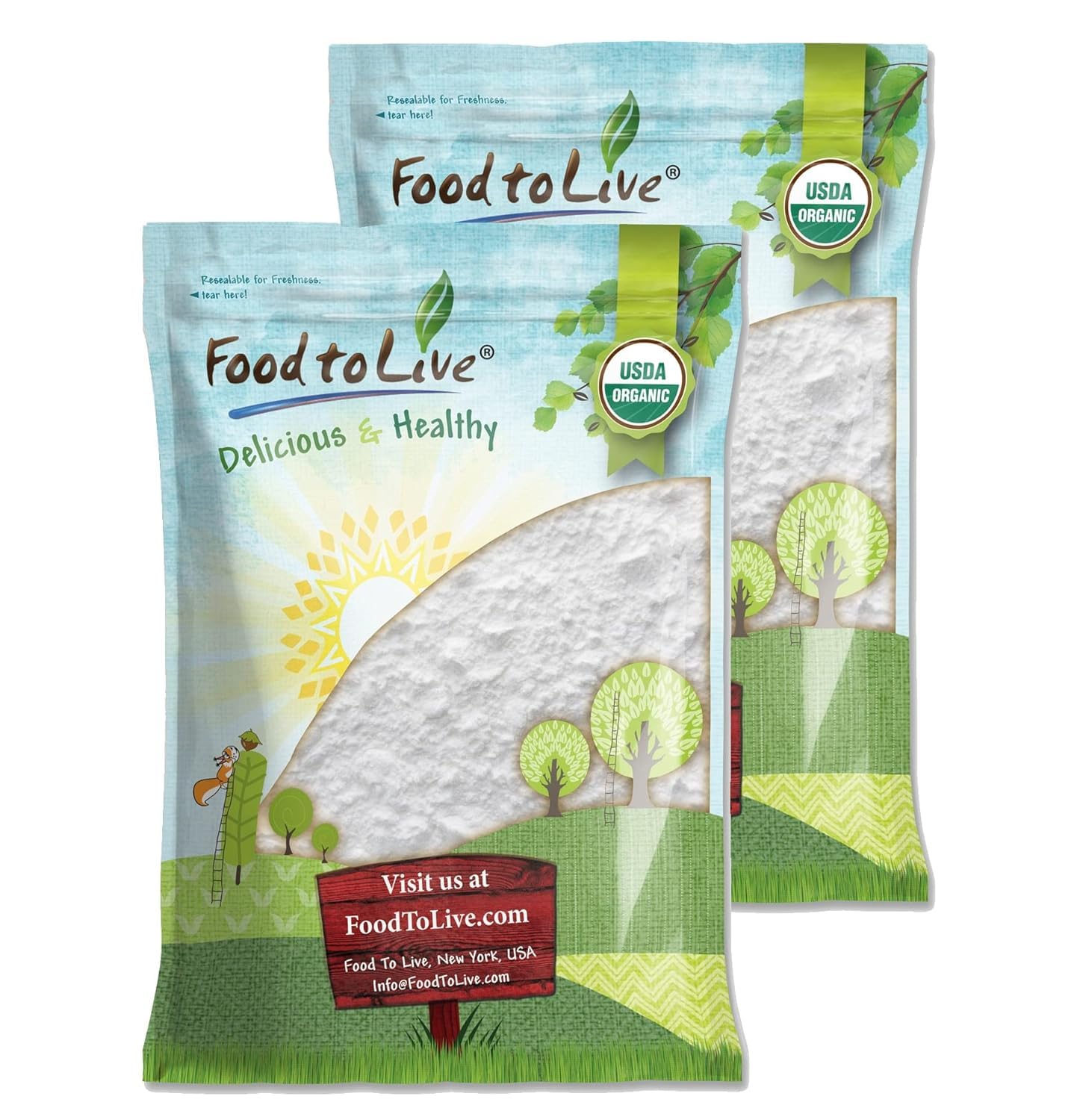 Food to Live Organic Arrowroot Flour, 16 Pounds - Non-GMO Powder, Fine Starch, Grain-Free, Vegan, Bulk. Rich in Dietary Fiber. N