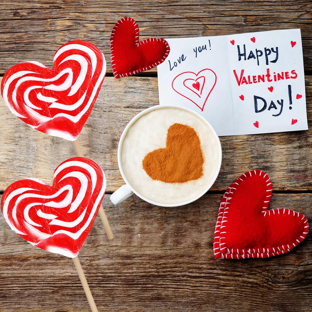 Fruidles Jumbo Swirl Lollipop Red And White Heart Design, Party Bag Fillers, Individually Wrapped, 80G (6-Pack)