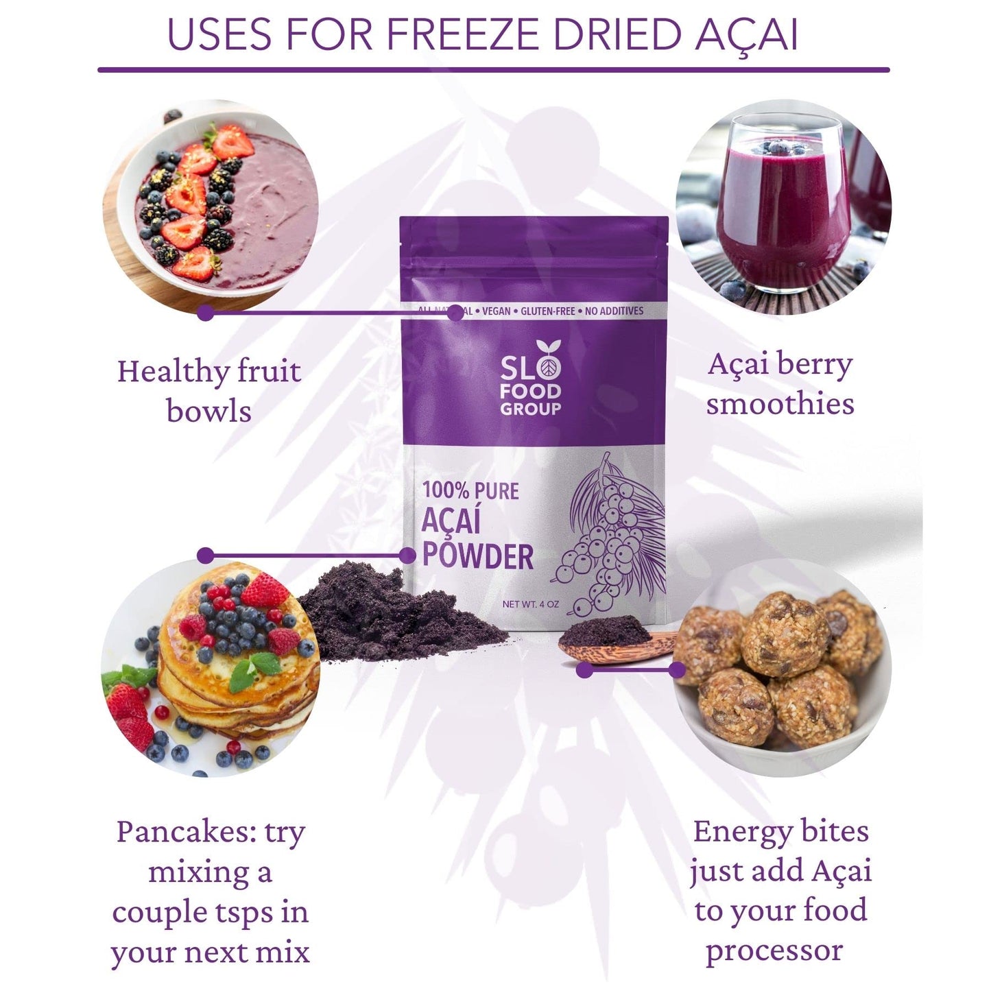 Slofoodgroup Freeze Dried Açaí Powder - Pure Acai Powder From Brazil (3 Oz. Açaí)