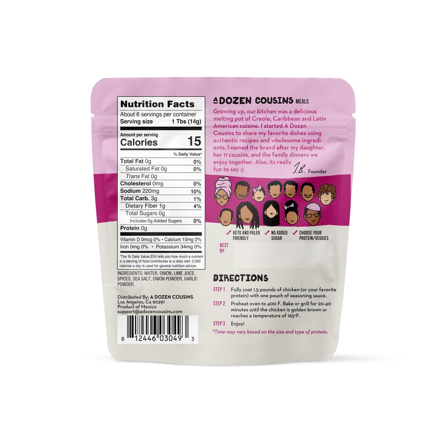 A Dozen Cousins Entrée Seasoning Sauce Marinade - Coat And Cook, For Chicken Seasoning, Bbq, Protein & More - 10 Pack - Peruvian Pollo A La Brasa Seasoning Sauce With Garlic And Lime (3 Oz Each)