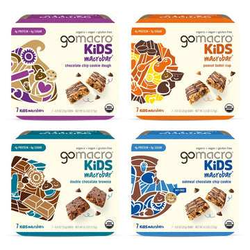Gomacro Kids Macrobar - 4 Flavor Assortment - (0.90 Ounce Bars, 28 Count)