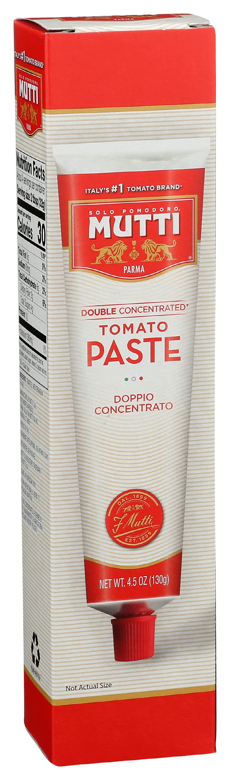 Mutti Double Concentrated Tomato Paste (Doppio Concentrato), 4.5 Oz. Tube | 1 Pack | Italy’S #1 Brand Of Tomatoes | Tube Tomato Paste | Vegan Friendly & Gluten Free | No Additives Or Preservatives