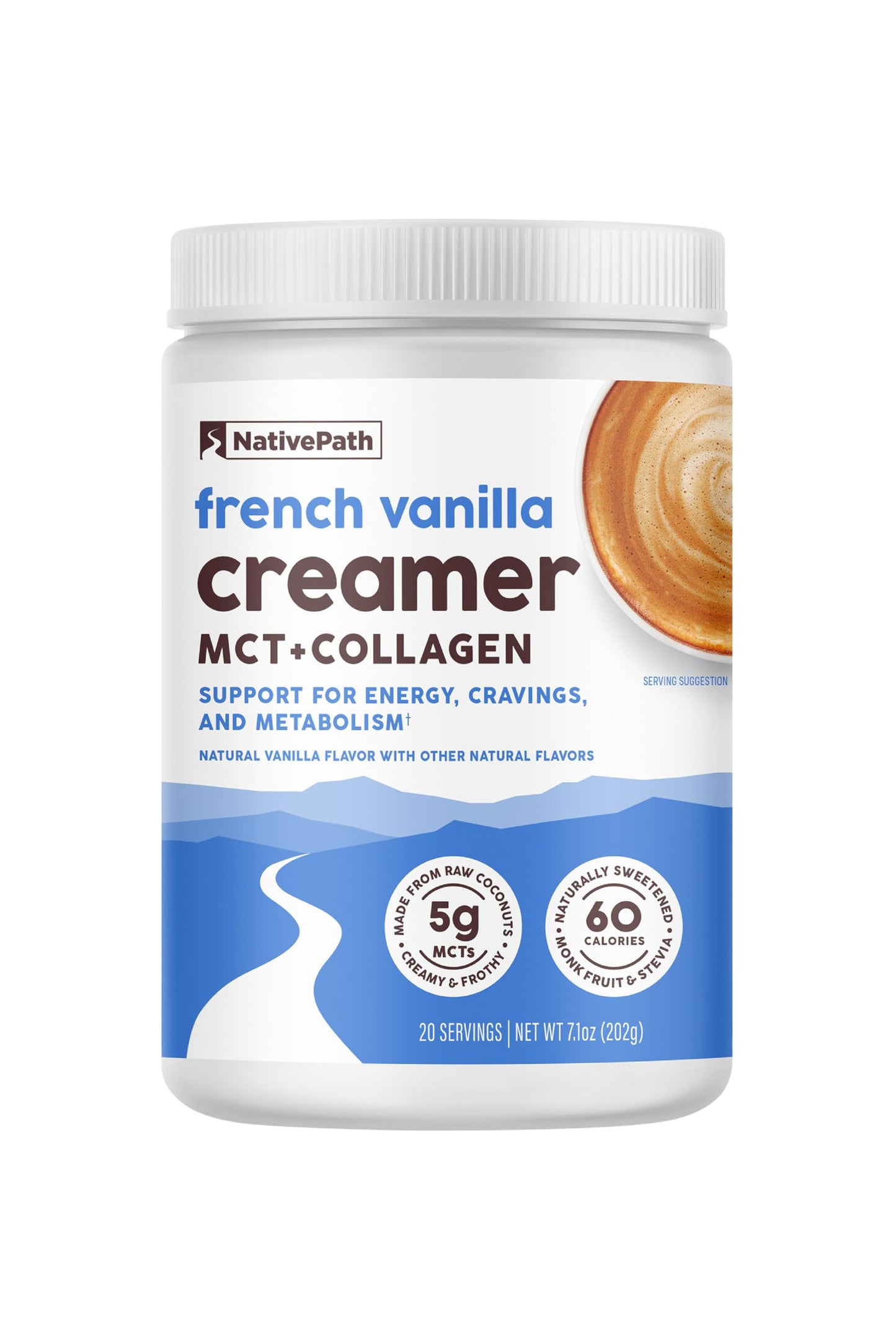 NativePath Keto Coffee Creamer Powder French Vanilla - Keto-Friendly, Non-Dairy & Low Sugar Creamer. Made with Grass-fed Collage