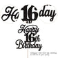 Rssta i Happy 16th Birthday Cake Topper, Black Glitter, 16 & Fabulous, Paper Decoration, Model XM063-Black 16th