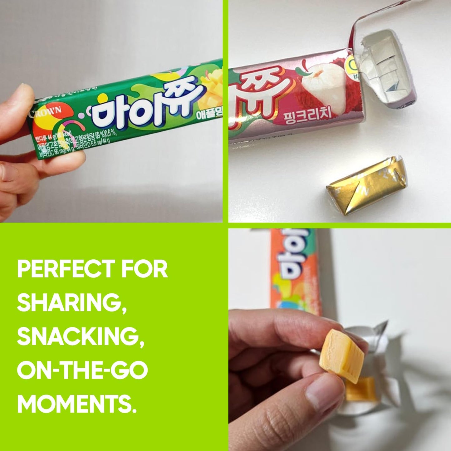 COELO MyChew Soft Chewy Candy Variety Set, 44g x 6 Packs, 6 Fruit Flavors, Gummy   for Sharing, Snack Size