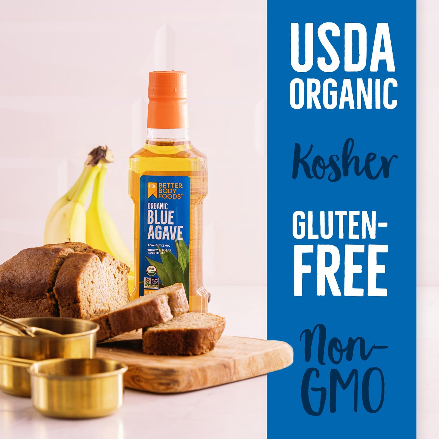 BetterBody Foods Organic Blue Agave, Low Glycemic Sweetener, 25 Oz