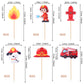 ZHUOWEISM Fire Truck Cupcake Toppers, 30 PCS, Bamboo, Design 3, Small, Fire Department Theme, Baby Shower Birthday Party Decorations