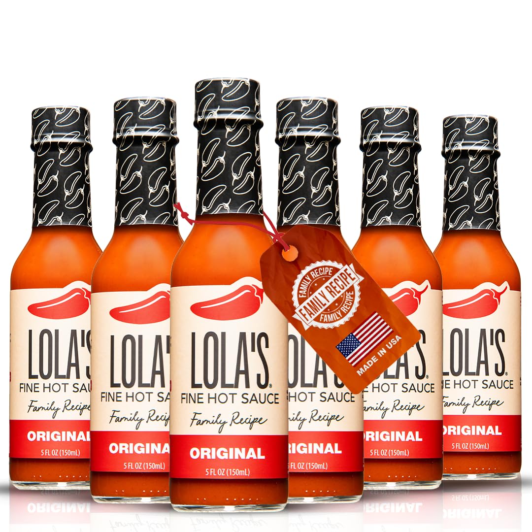 Lolas Fine Hot Sauce Original - All Natural, Gluten Free, Keto, Vegan - 5 Fl Oz (Pack of 6)