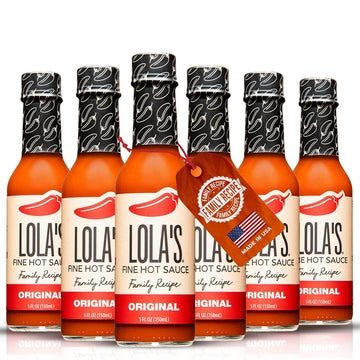Lolas Fine Hot Sauce Original - All Natural, Gluten Free, Keto, Vegan - 5 Fl Oz (Pack of 6)