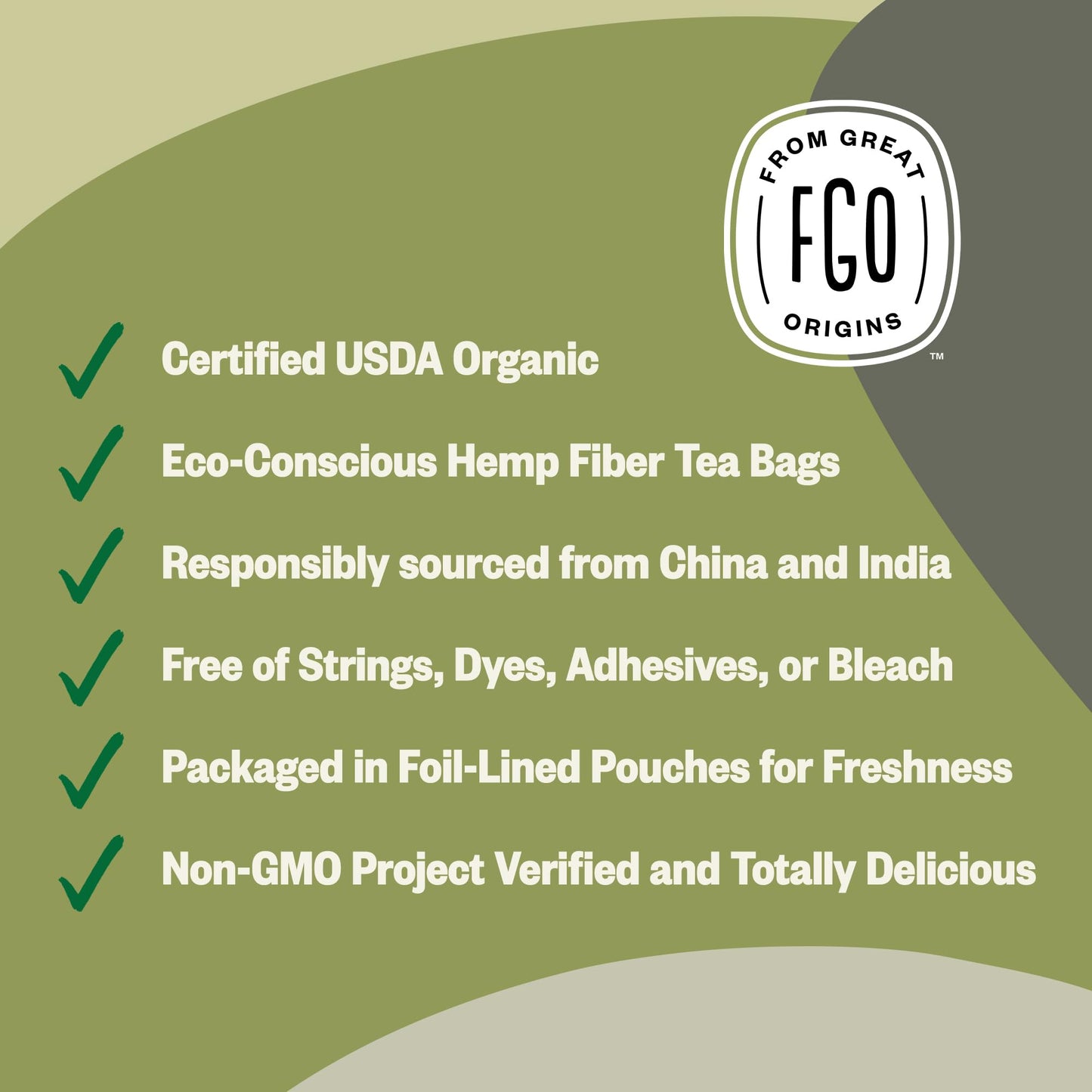 Fgo Organic White Tea, Eco-Conscious Tea Bags, 100 Count