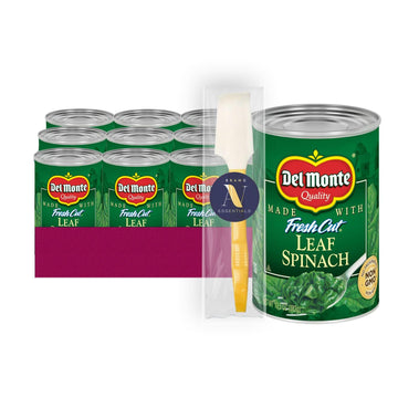Del Monte Leaf Spinach Canned Vegetables Bundle - 12-Pack, 14.5 oz Can, Includes 1 Utility Prop