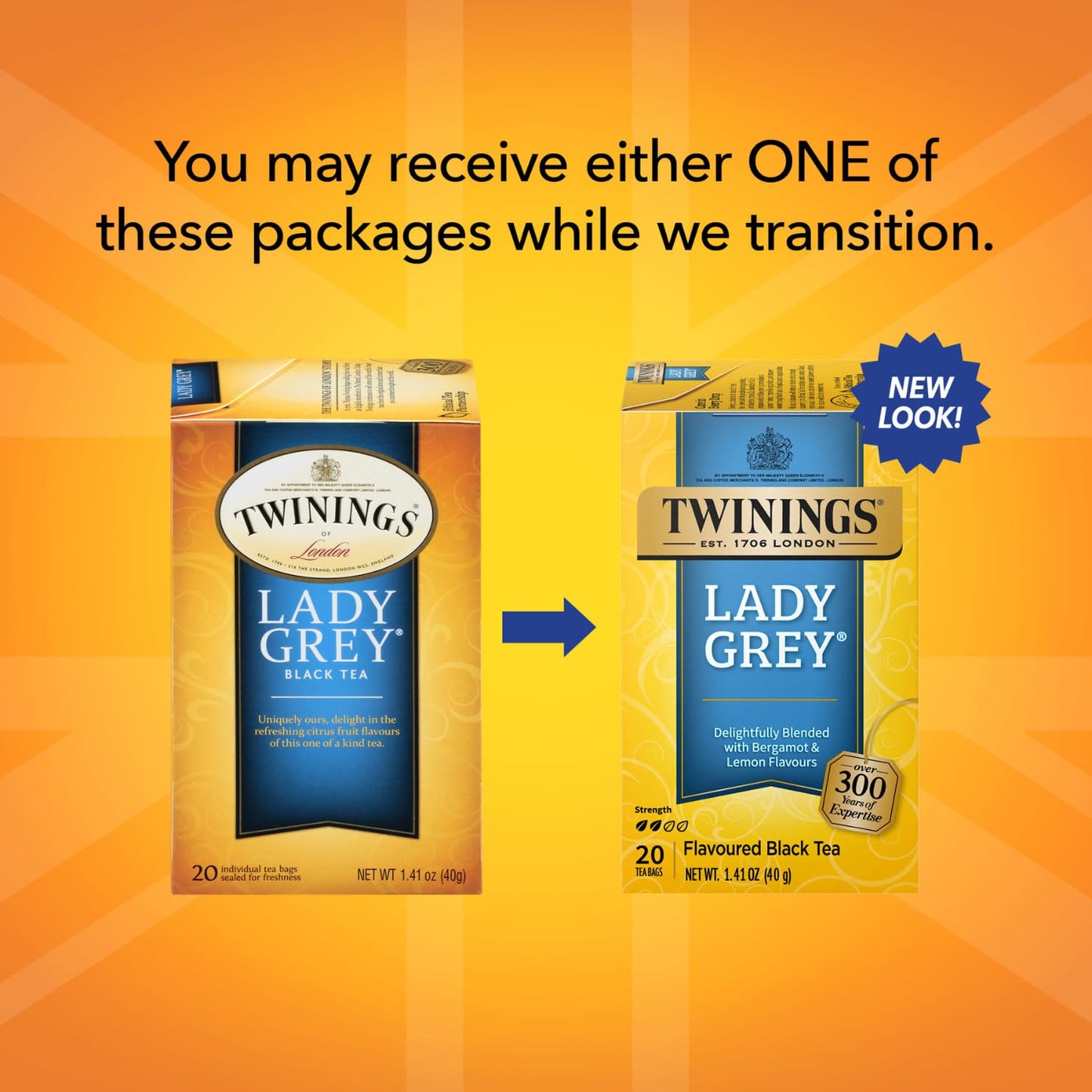 Twinings Lady Grey Tea Bags, Black Tea with Citrus Flavors, Caffeinated, 20 Count (Pack of 3)