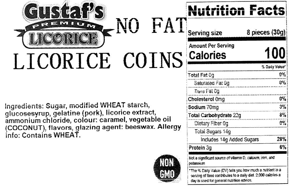 SweetGourmet Gustafs Premium Dutch Licorice Salted Coins Bulk Candy 2.2 lbs