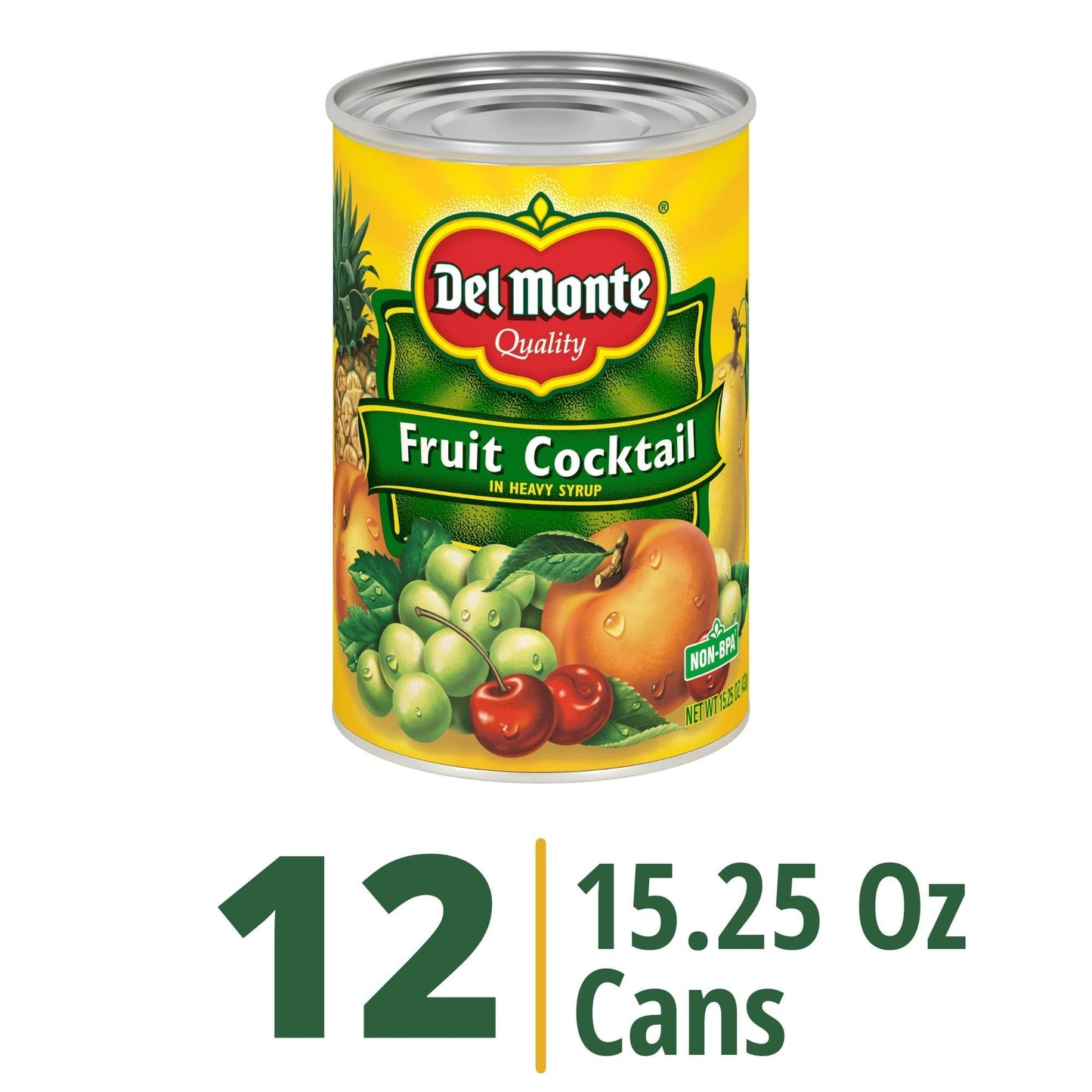 Del Monte Fruit Cocktail in Heavy Syrup, 15.25 oz Can, 12 Pack, Model 51066