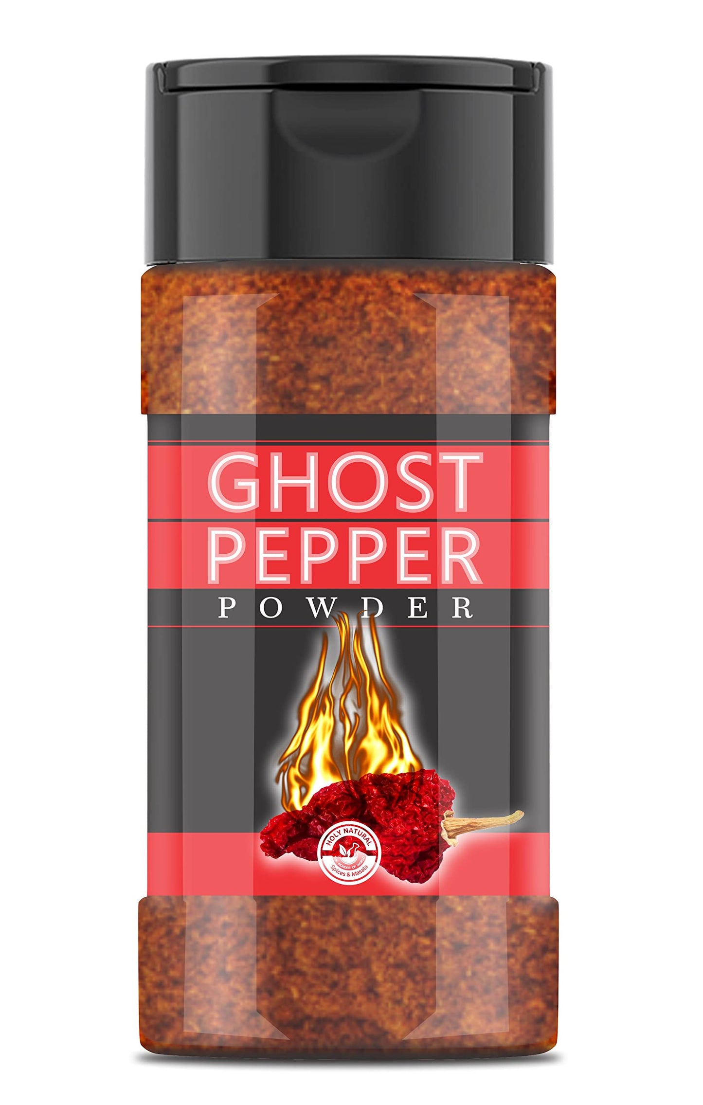 Holy Natural Ghost Pepper Powder - 100% Pure Smoked Chili Powder, 3.5 oz, Hottest & Spicy Flavor for Cooking