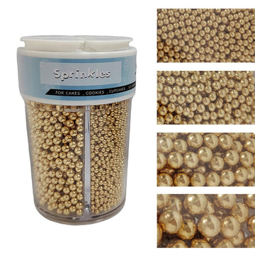 EPHVODI Sprinkles for Cake Decorating, Gold Pearl Sugar Sprinkles for Cupcake Toppers Wedding Party Halloween Christmas Supplies