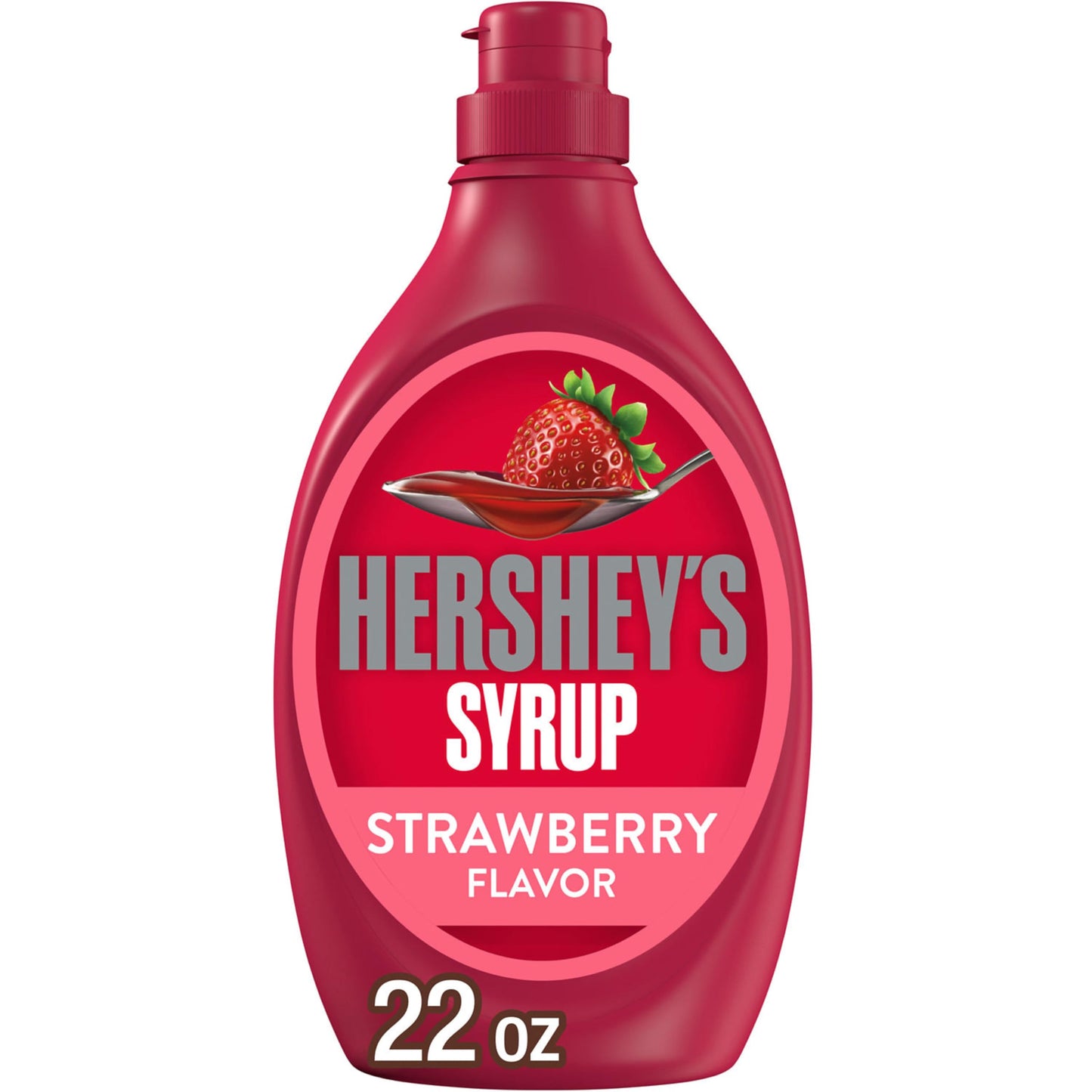 HERSHEYS Strawberry Flavored Syrup Bottle, 22 oz