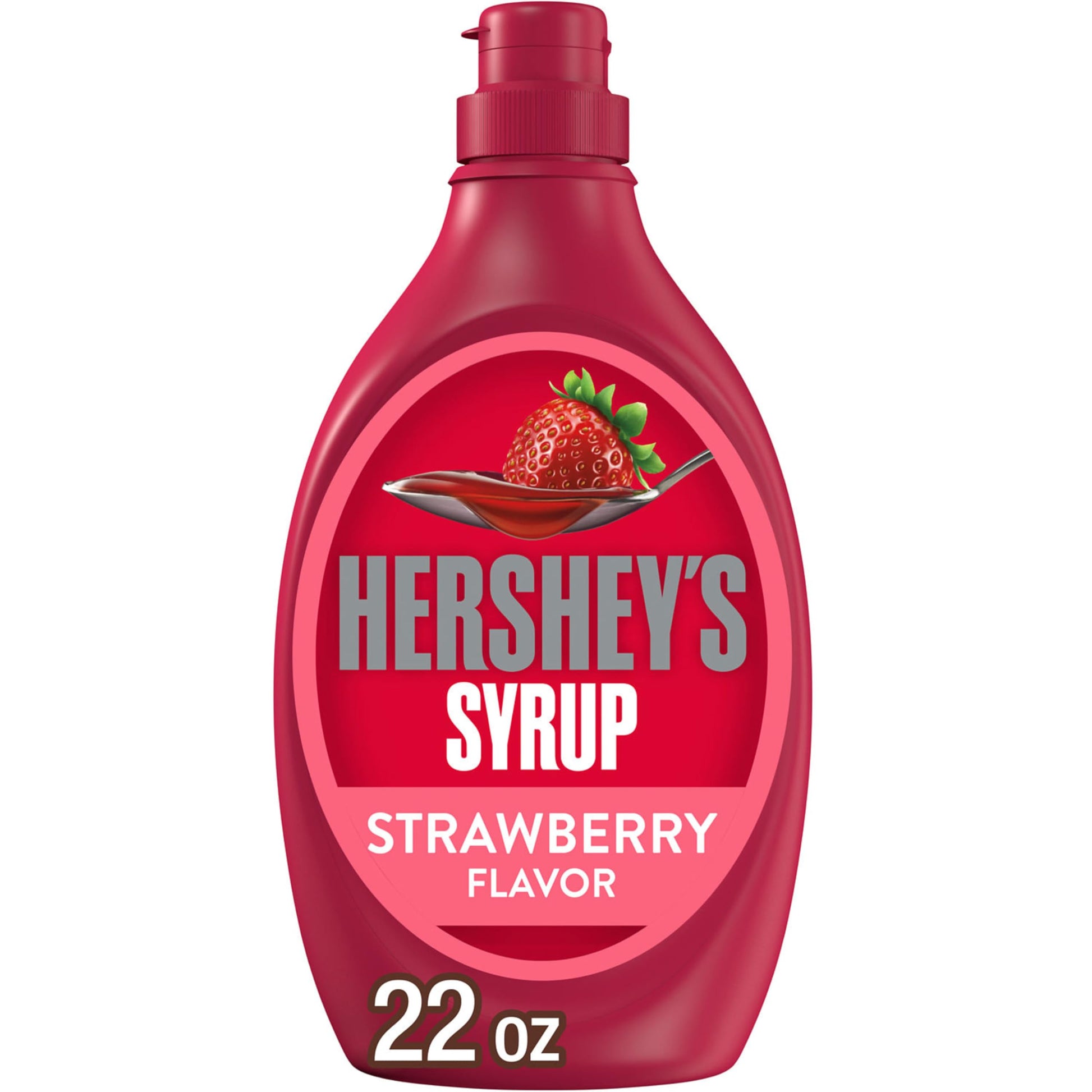 HERSHEYS Strawberry Flavored Syrup Bottle, 22 oz