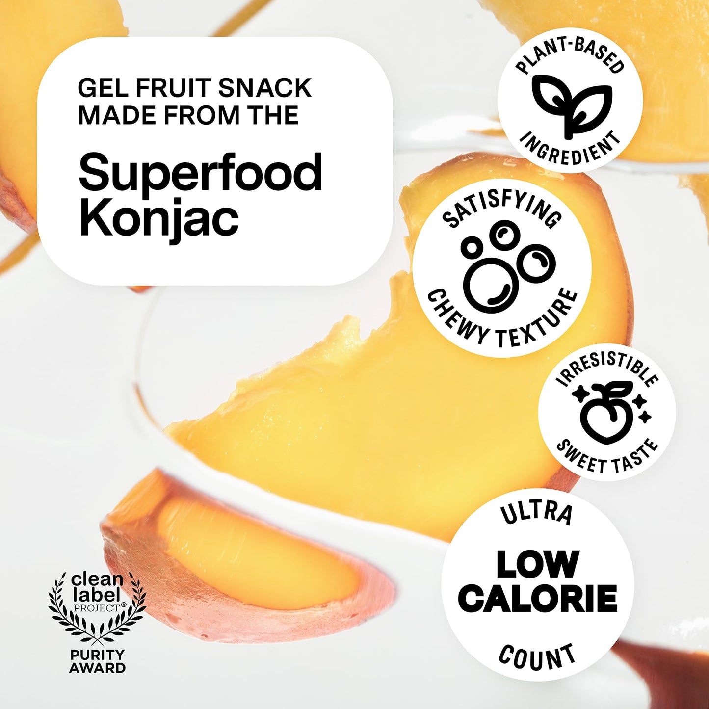 Dally Peach Drinkable Konjac Jelly - (10 Pack) Jelly Fruit Snack With 10 Calories, Zero Sugar - Supports Skin, Immune Health, An