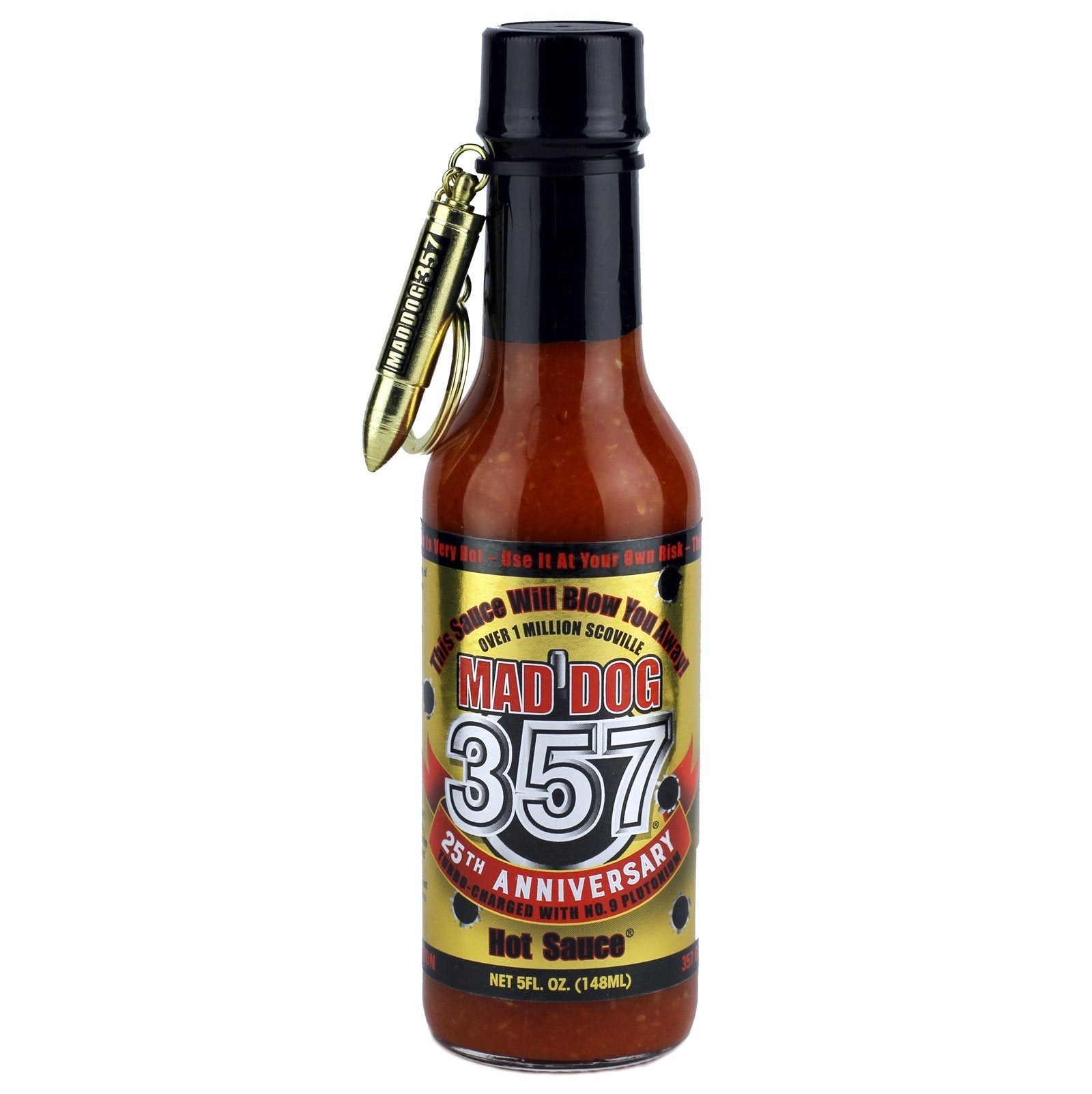 Mad Dog 357 Gold Edition Hot Sauce, Over 1 Million Scoville, Carolina Reaper, Scorpion & Ghost Peppers, Enhanced with No. 9 Plut