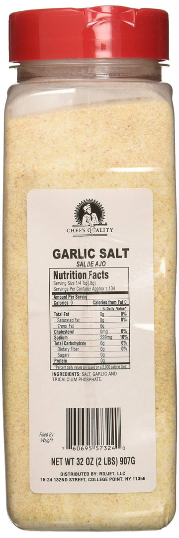 Chefs Quality Garlic Salt, 32 Ounce