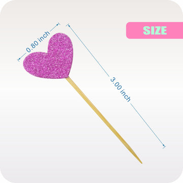 Cupcake Toppers 30Pcs Set, Gucuji Funny Purple Heart Diy Glitter Mini Birthday Cake Snack Decorations Picks Suppliers Party Acce