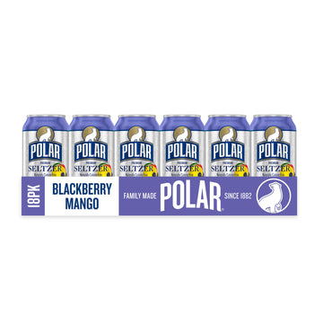 Polar Seltzer Water Blackberry Mango, 12 Fl Oz Cans, 18 Pack