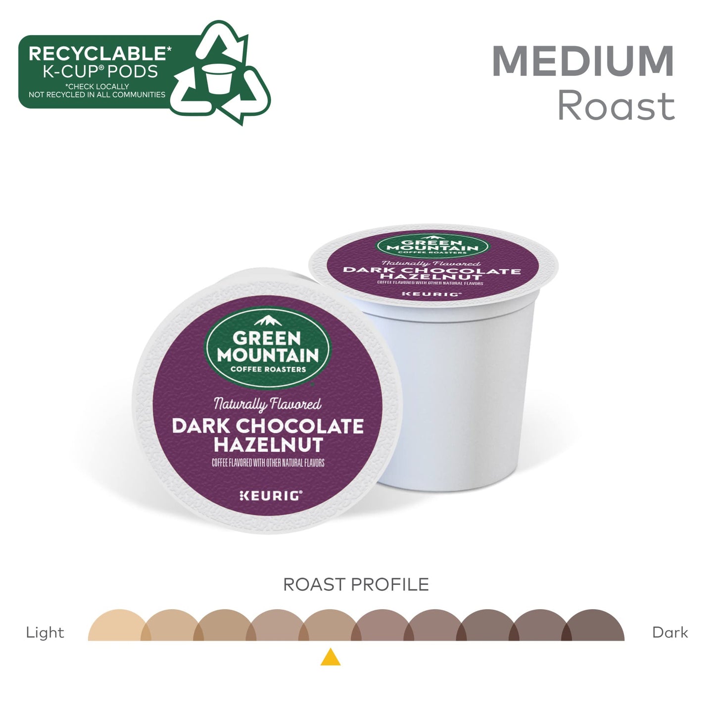 Green Mountain Coffee Roasters Dark Chocolate Hazelnut Coffee, Keurig Single Serve K-Cup Pods, 96 Count