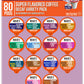 Mauds Flavored Decaf Coffee Pods Variety Pack  80ct | 14 Assorted Blends | 100% Arabica Flavored Coffee | Solar Energy Produced Recyclable Single Serve Coffee Pods Compatible with Keurig K-Cup malt-inspired