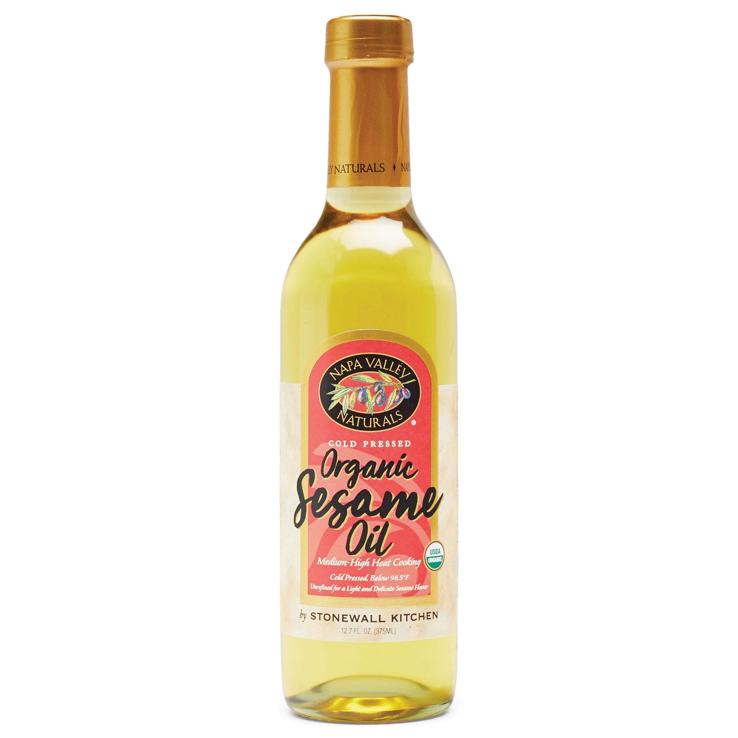 Napa Valley Naturals Organic Cold Pressed Sesame Oil, 12.7 Fl Oz, Gold