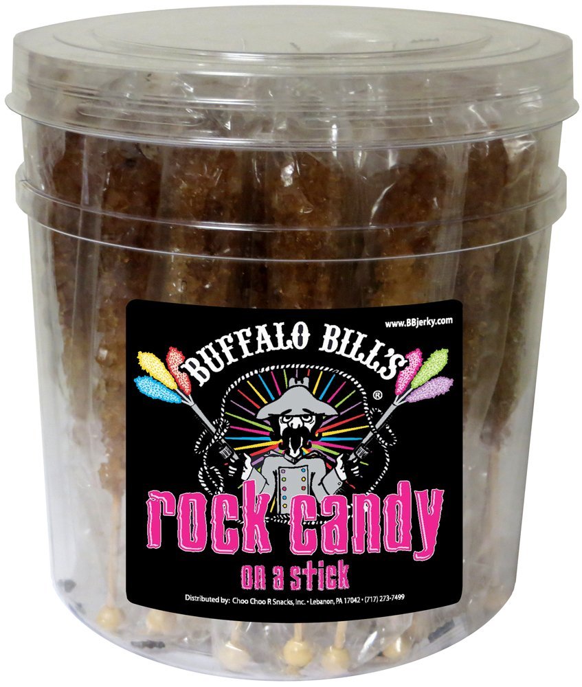 Buffalo Bills Rock Candy Sticks, Brown, 36 Count Tub