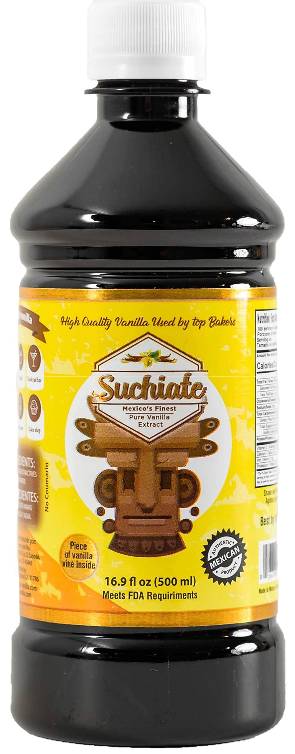 Suchiate Pure Vanilla | Mexican Vanilla For Baking And Desserts | Made With Real Vanilla Bean | Vainilla Mexicana Buena 16.9Oz (