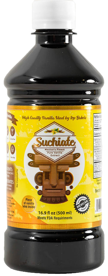 Suchiate Pure Vanilla | Mexican Vanilla For Baking And Desserts | Made With Real Vanilla Bean | Vainilla Mexicana Buena 16.9Oz (