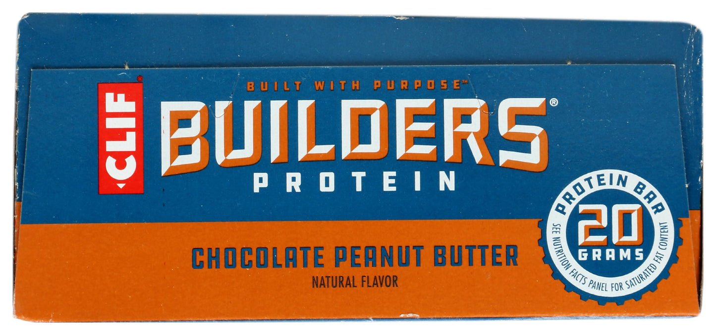 Clif, Builders Chocolate Peanut Butter Bar 6 Count, 2.4 Ounce