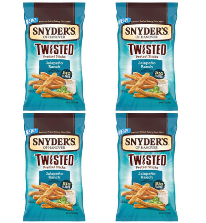 Snyders Jalapeno Ranch Twisted Pretzels 12oz (Pack of 4)