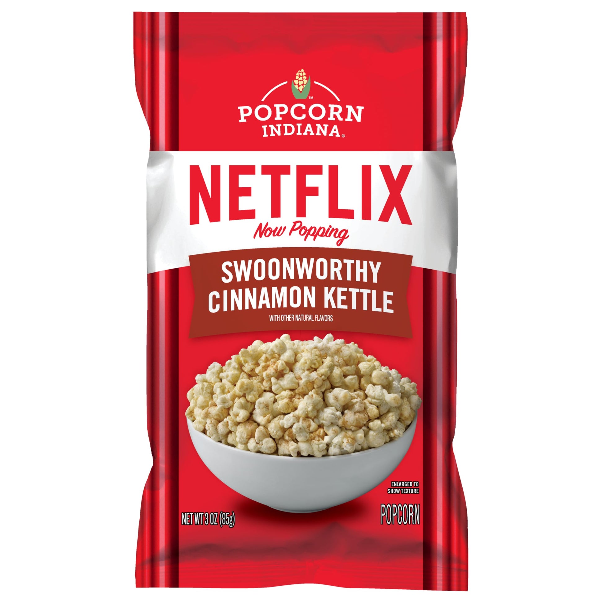 Popcorn Indiana Netflix Now Popping Swoonworthy Cinnamon Kettle Corn, (6 Count - 3 Oz Each)