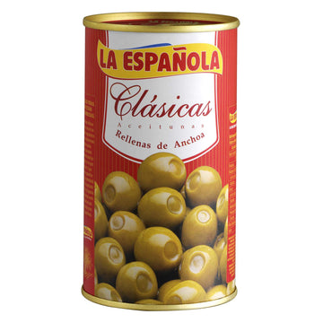 La Espanola. Clasicas Green Olives Stuffed With Anchovies. 350G (12,35Oz). Pack Of 3