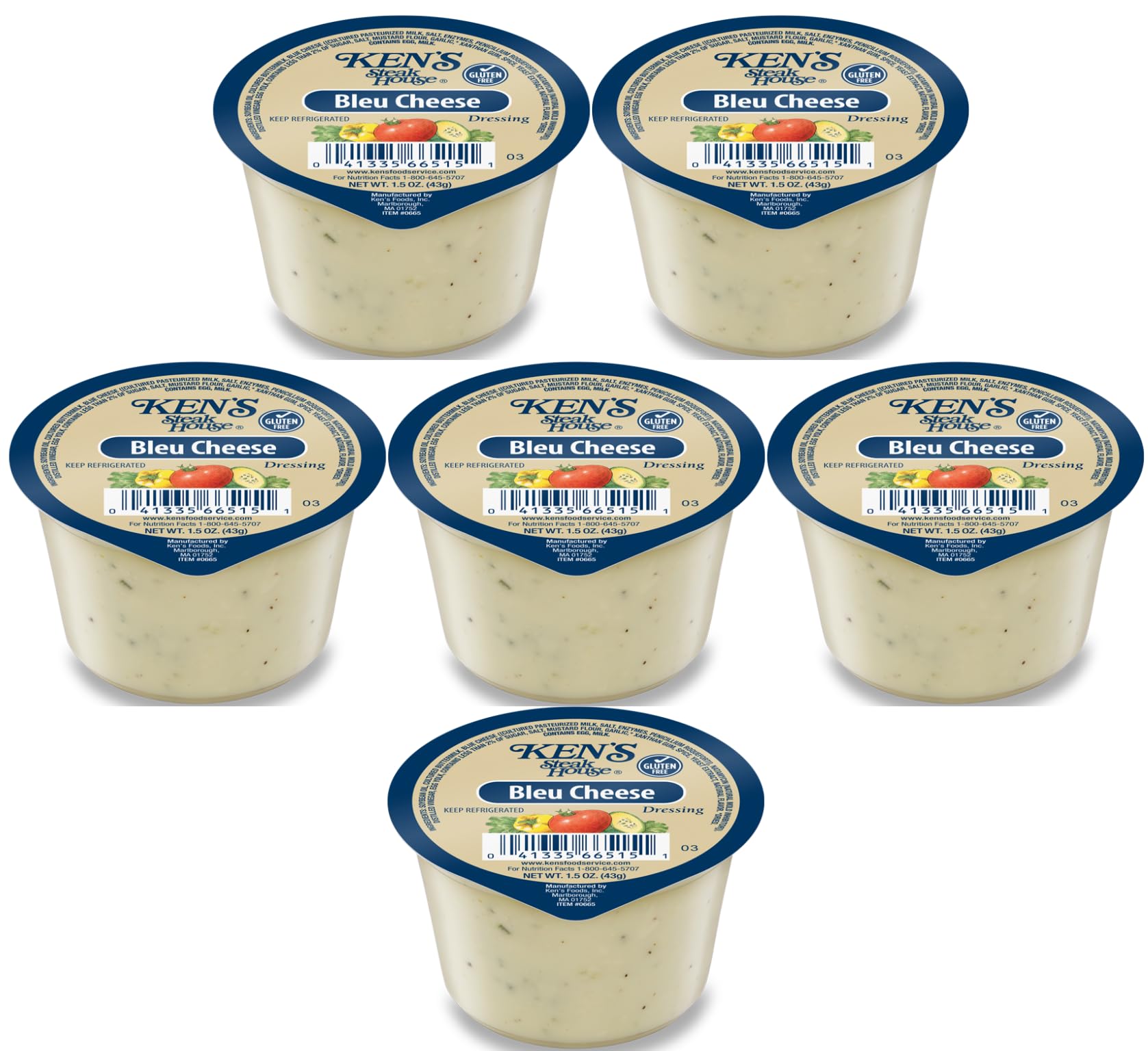 30 Count | Salad Dressing Dipping Sauce Portion Cups | Single Serve Packets (Blue Cheese)