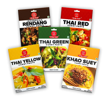 El The Cook Ultimate Asian Curry Paste Combo For 5 Exotic Thai Style Curries | Easy To Cook, Ready In 10 Min | Just Add Coconut 