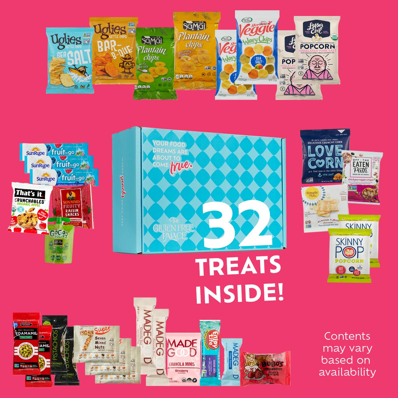 Deluxe Snacks Variety Pack For Adults - Vegan Snacks. [32 Count] Valentines Day Gift | Holiday Gift Baskets | Healthy Snack Box | Care Packages For College Students