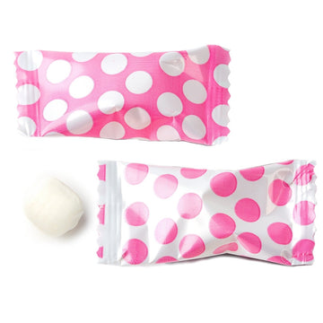 Polka Dot Peppermint Balls 100Ct - After Dinner Mints Individually Wrapped - Soft & Savory (Pink)