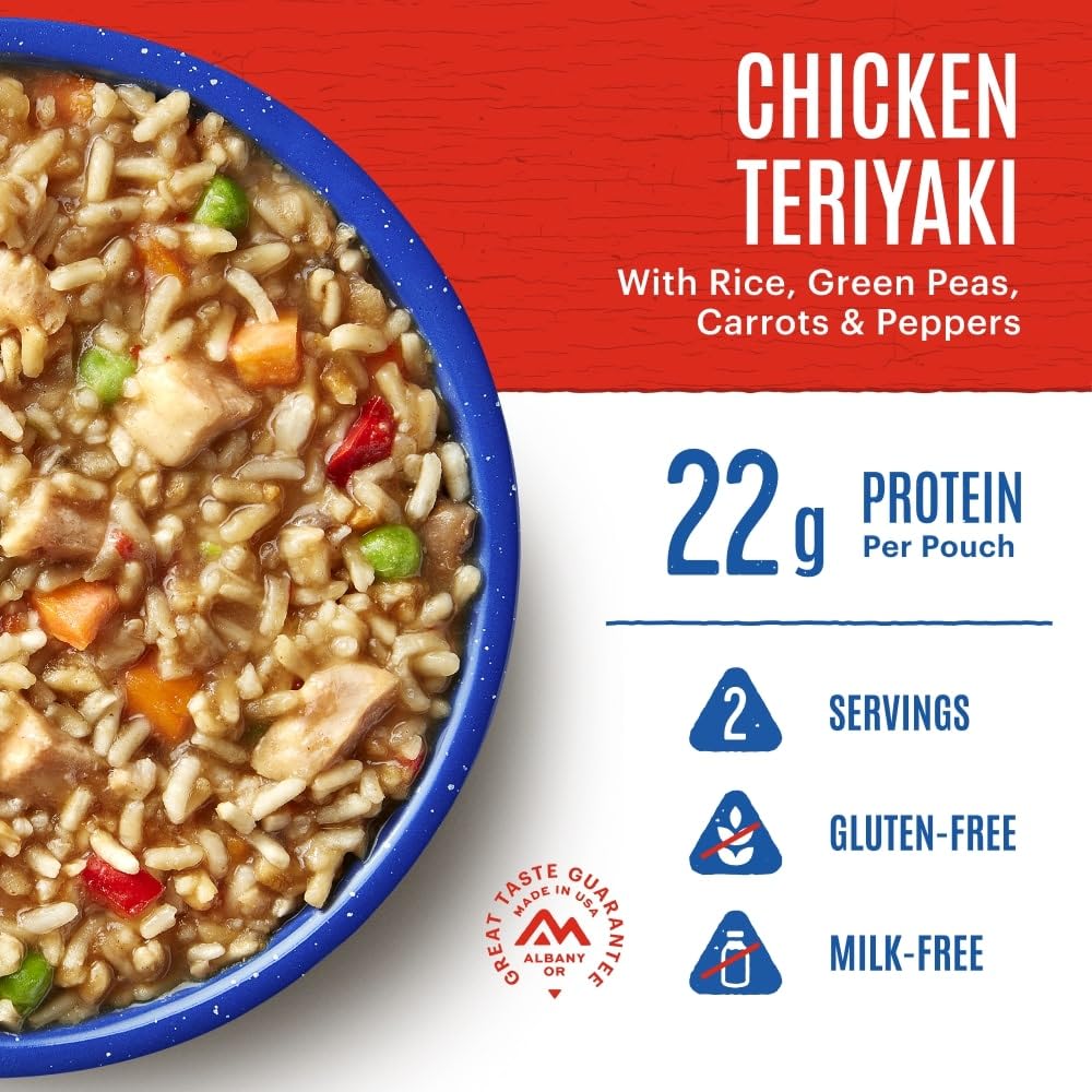 Mountain House Chicken Teriyaki With Rice | Freeze Dried Backpacking & Camping Food | 6-Pack | Gluten-Free