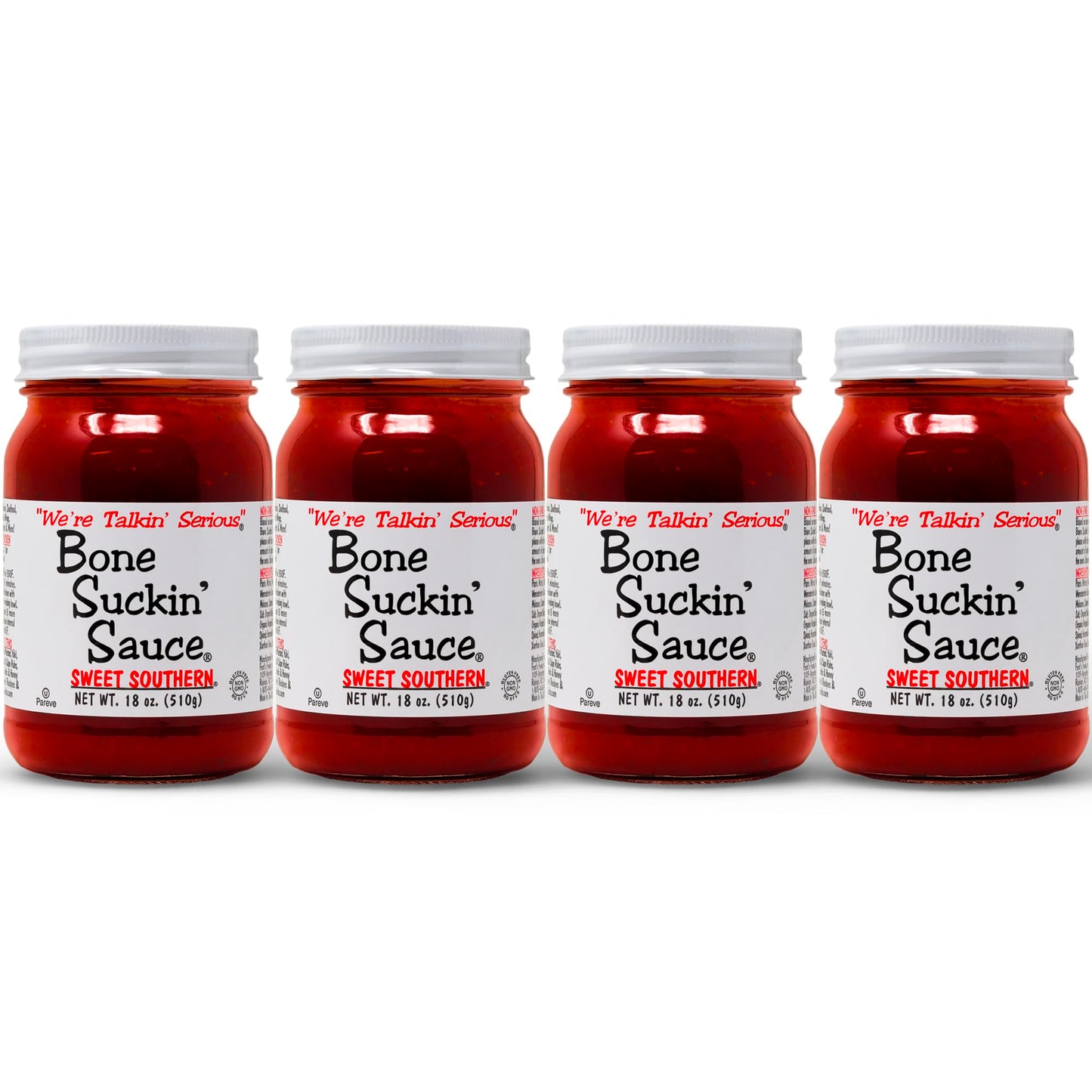 Bone Suckin Sauce Sweet Southern Bbq Sauce  Gluten-Free  Non-Gmo  Kosher  Barbecue Sauce Sweetened With Cane Sugar & Molasses  All-Purpose Barbecue Sauce  For Ribs  Chicken  Pork  Beef (18 Ounces (Pack Of 4)  Sweet Southern)