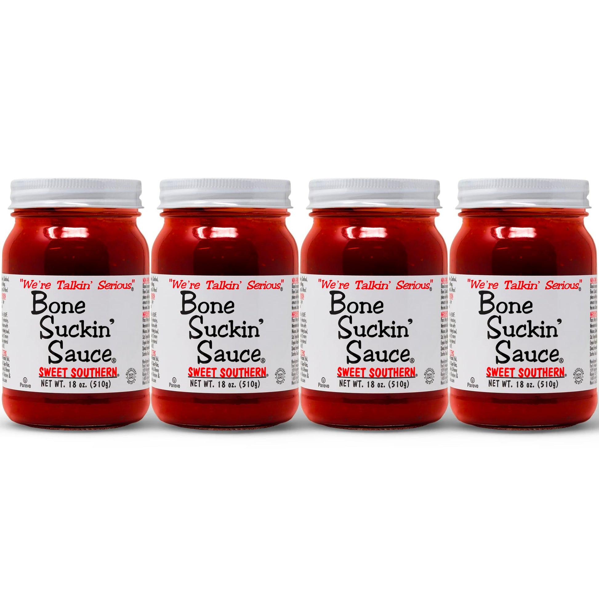 Bone Suckin Sauce Sweet Southern Bbq Sauce  Gluten-Free  Non-Gmo  Kosher  Barbecue Sauce Sweetened With Cane Sugar & Molasses  All-Purpose Barbecue Sauce  For Ribs  Chicken  Pork  Beef (18 Ounces (Pack Of 4)  Sweet Southern)