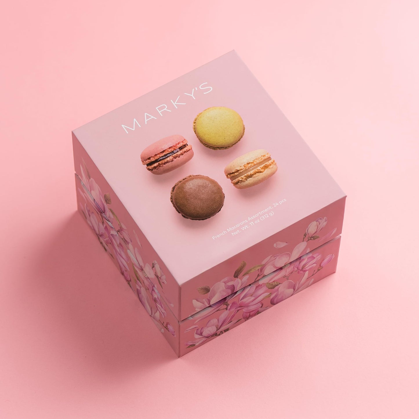 Markys French Almond Macarons Gift Box - 24 Assorted Gourmet Macarons - Variety Of Imported Flavors - Authentic French Cookies -