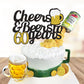 Cheers To 60 Years Cake Topper, Happy 60Th Birthday Cake Topper, 60Th Anniversary Birthday Party Supplies Black And Gold Glitter