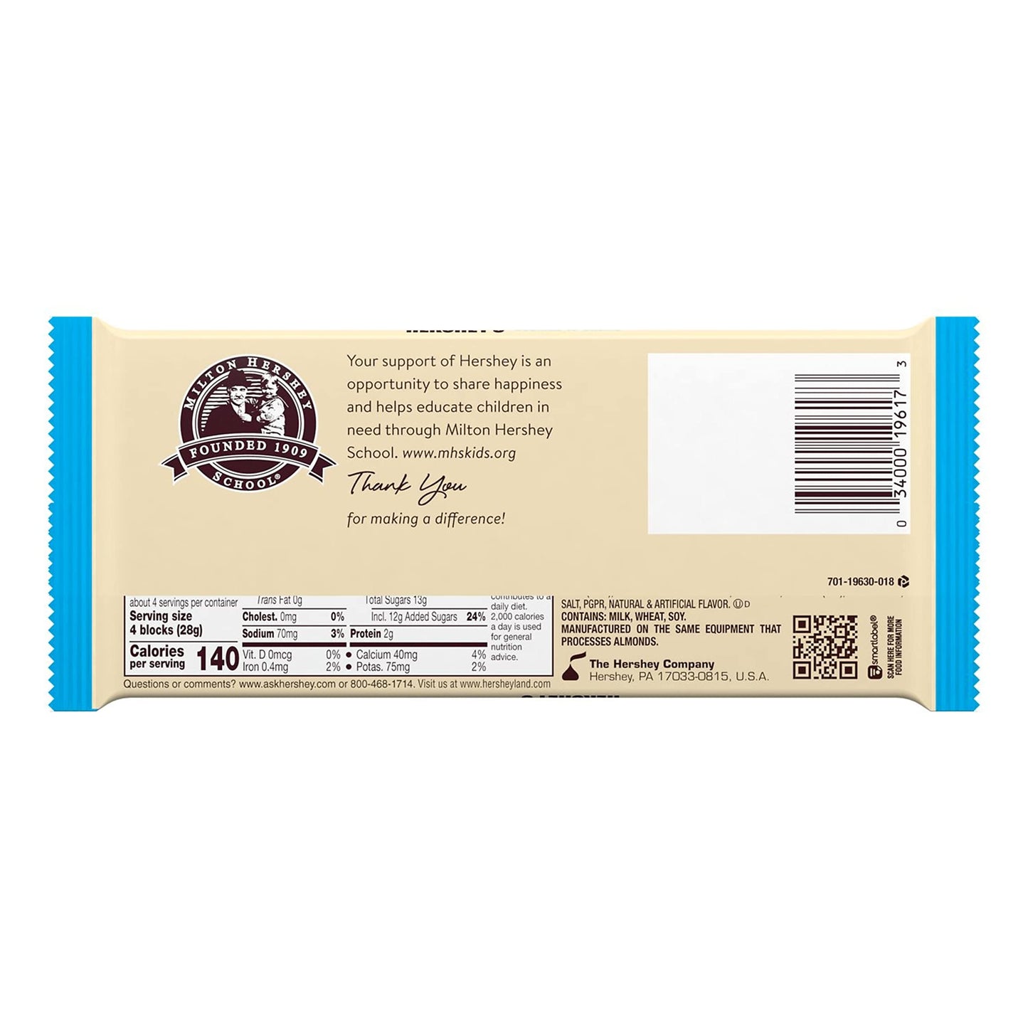 Hershey'S Cookies 'N' Creme Xl, Candy Bars, 4 Oz (12 Count, 16 Pieces)