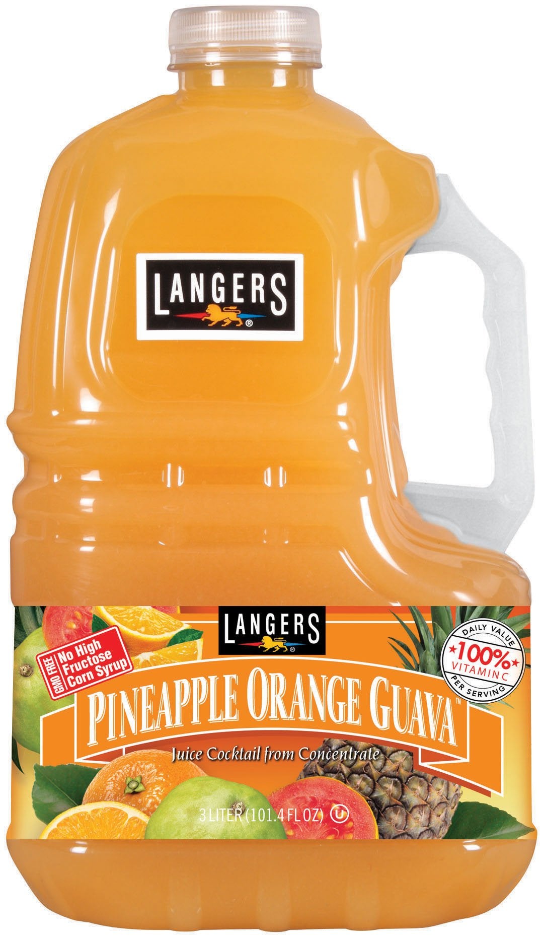 Langers Juice Cocktail, Pineapple Orange Guava, Orange, Pineapple, 101.4 Fl Oz (Pack Of 4)44